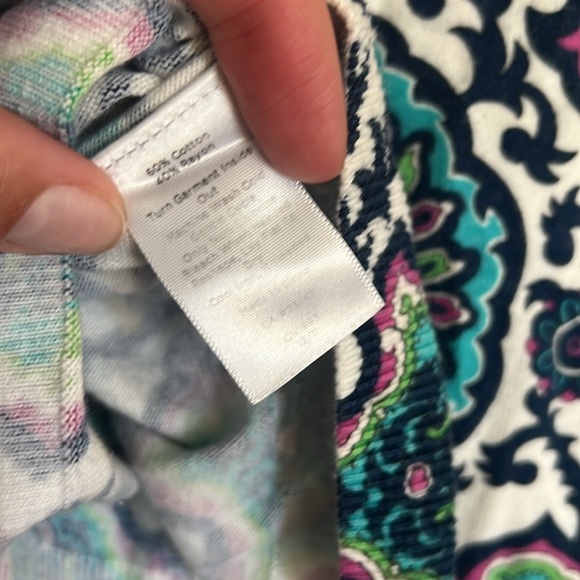 Talbots Medium Petite Patterned Cotton and Rayon Cardigan - Picture 8 of 10